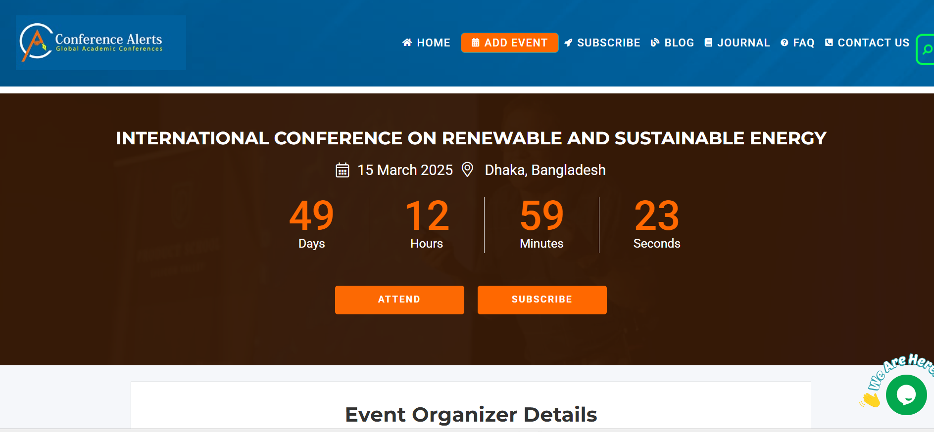 International Conference on Renewable and Sustainable Energy