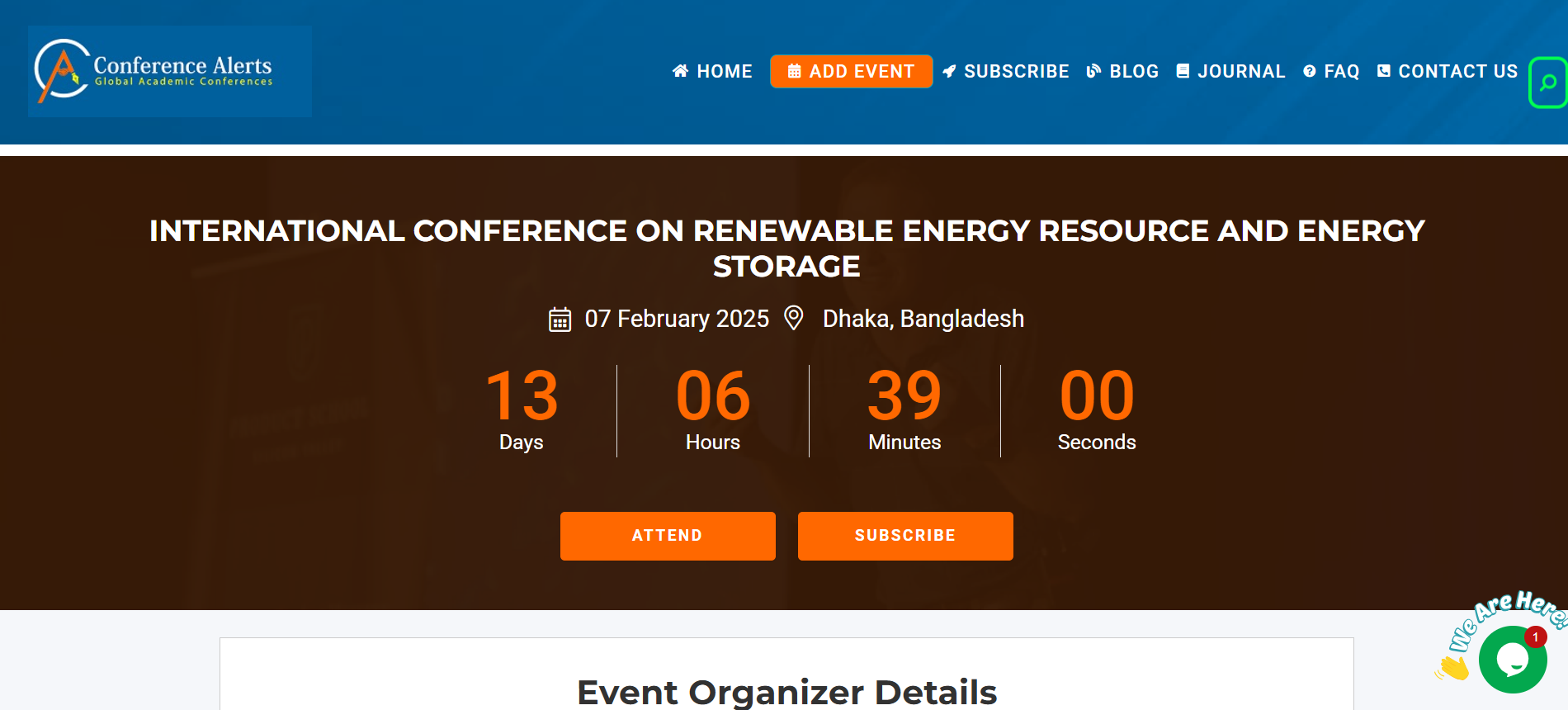 International Conference on Renewable Energy Resource and Energy Storage