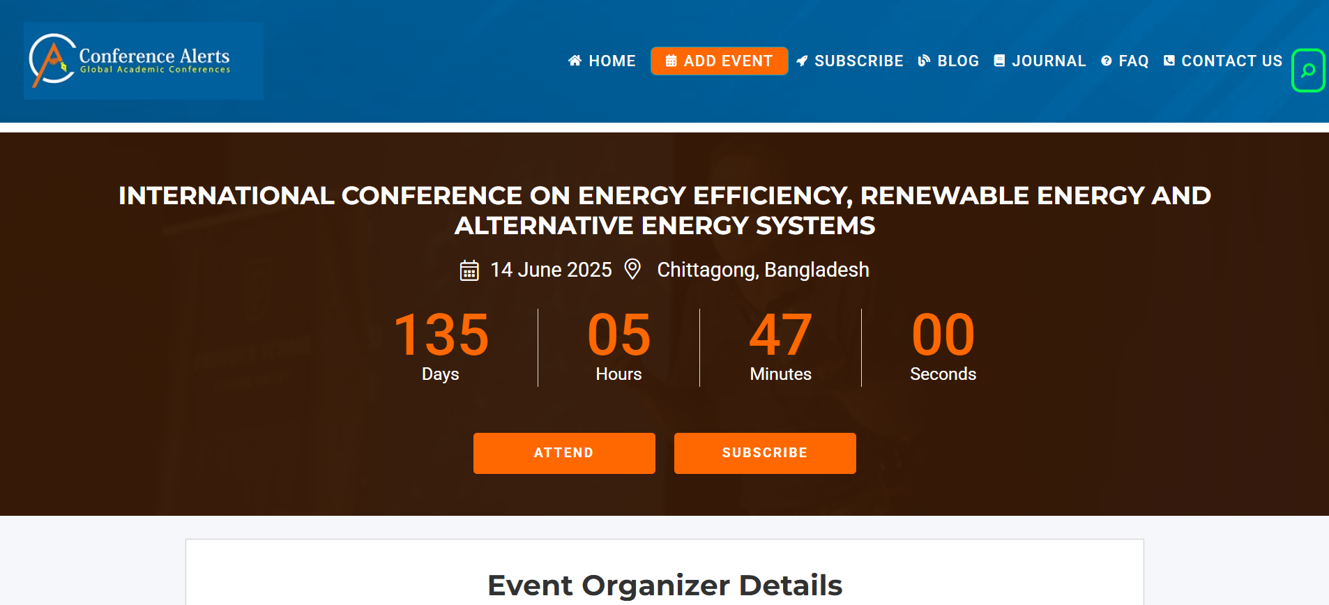 International Conference on Energy Efficiency, Renewable Energy and Alternative Energy Systems